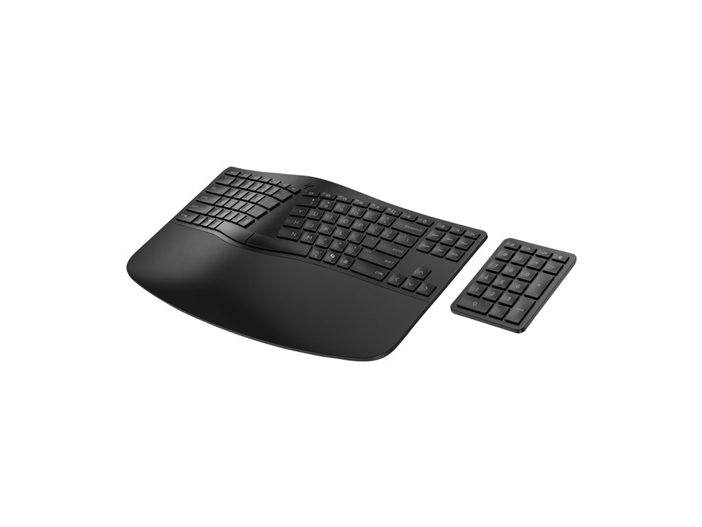 HP 965 - Tastatur-und-Tastenfeld-Set - kompakte Größe, 2-Zonen-Layout, separater Ziffernblock, kurzer Tastenhub, Multi-Device - kabellos - Bluetooth - Deutsch - Schwarz